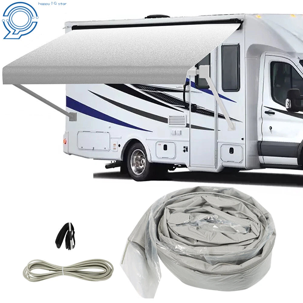 Weatherproof Vinyl Awning Fabric for RV Camper (9-20')