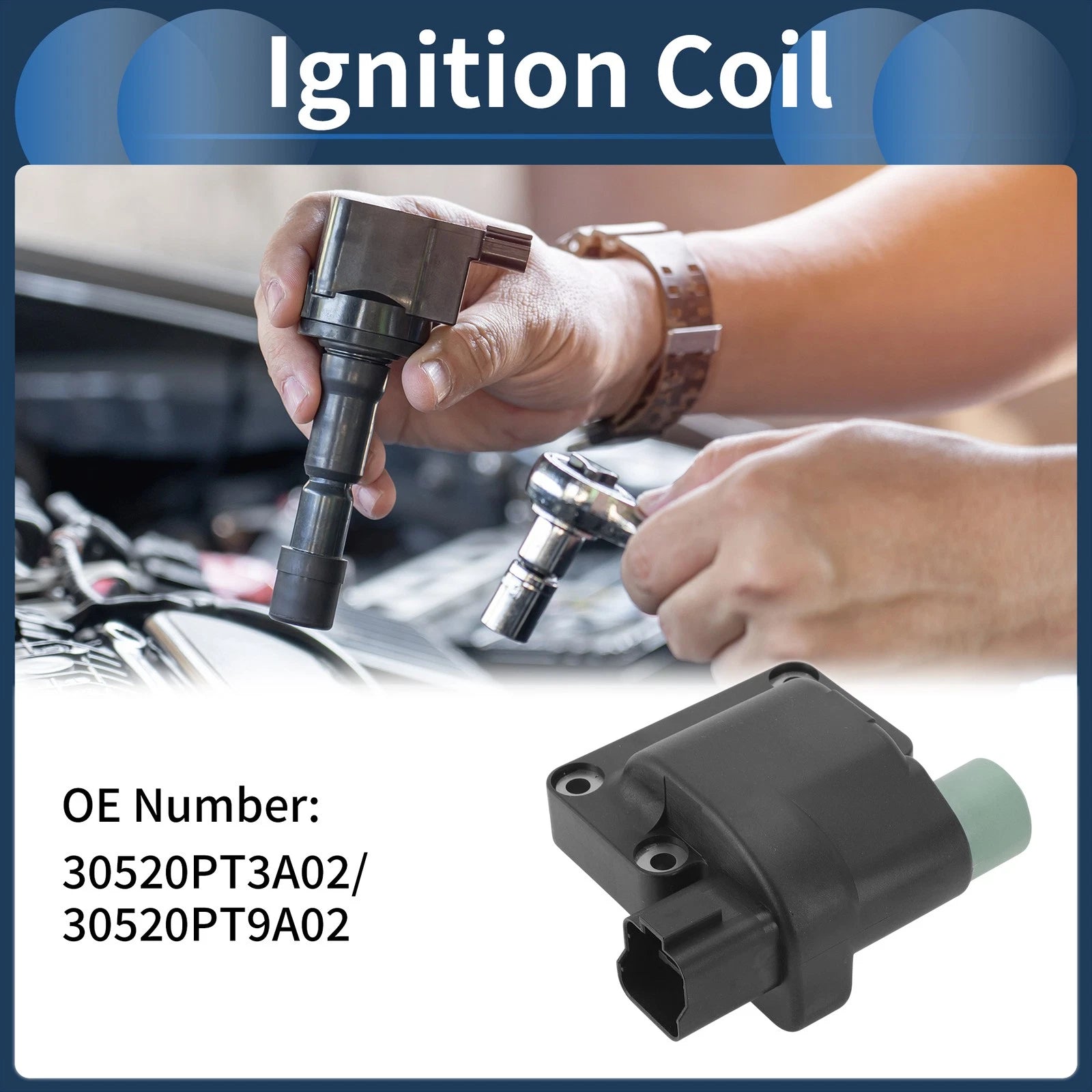 Ignition Coil Pack No. 30520PT3A02 for Honda Accord 2.2L L4 (1992–1993)
