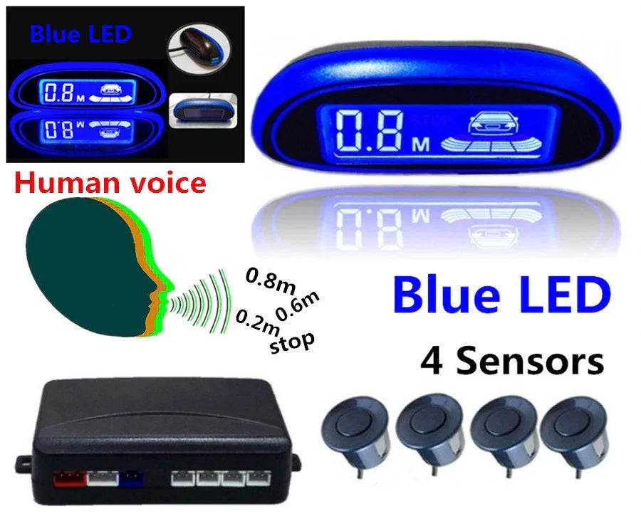 22mm Parking Voice Alarm Kit with 4 Sensors for Car Radar Display (AU)