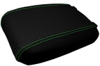 Console Lid Armrest Cover for Toyota Tacoma (2016–2019) Carbon Fiber Green Stitch
