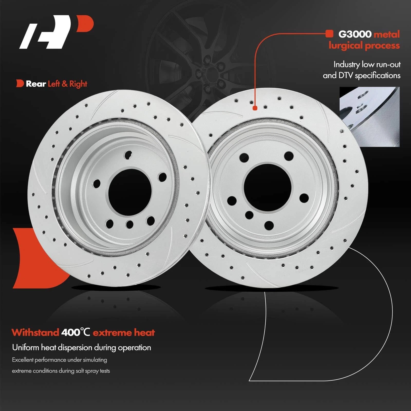 Drilled Brake Rotors & Pads for BMW 328i E90/E91/E92 (2007-2011)
