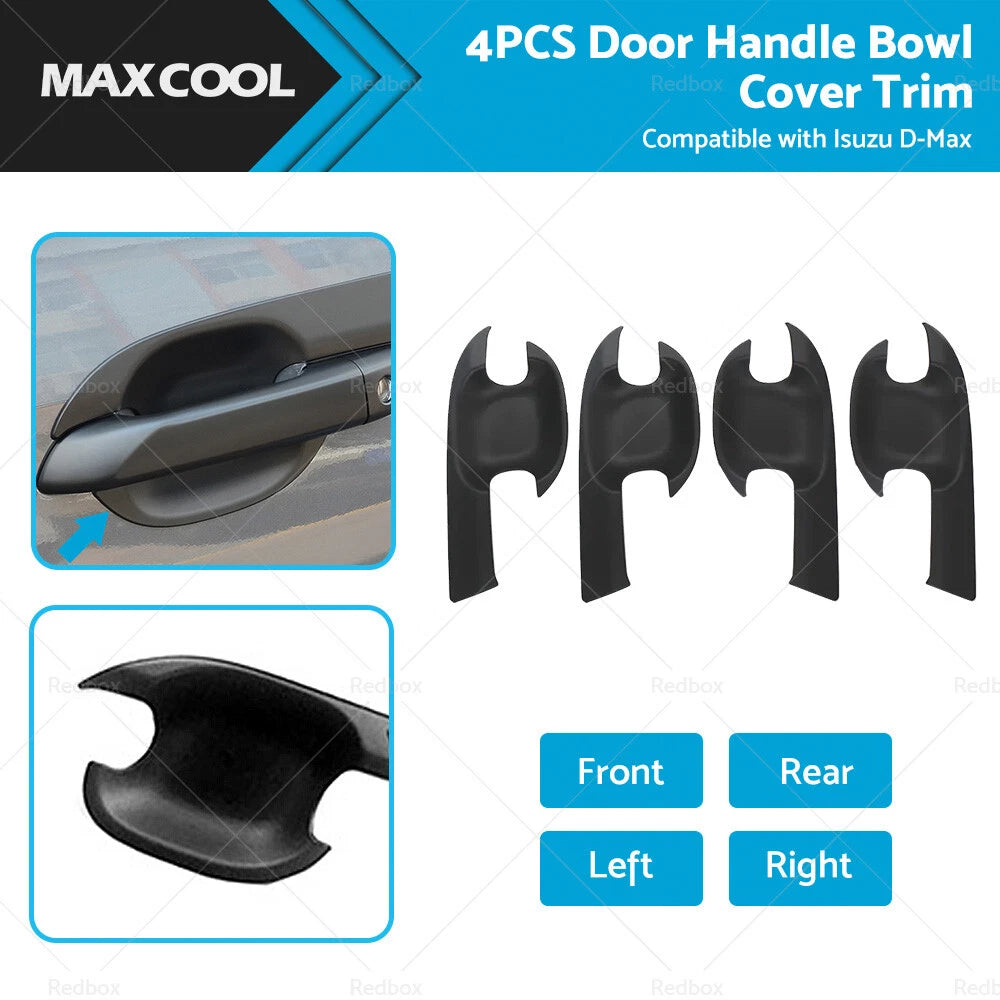 Matte Black Exterior Door Handle Cover Trim for Isuzu D-Max (2021–2022)