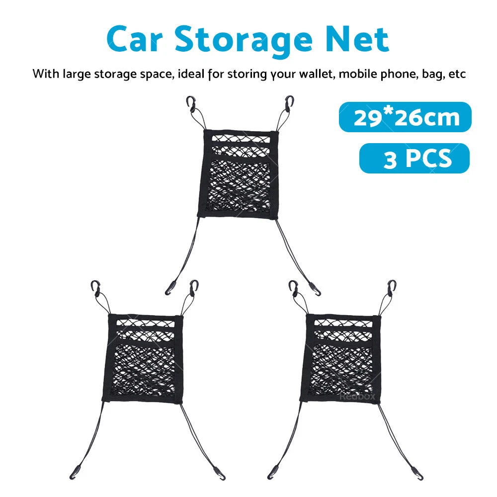 3X Seat Mesh Tidy Storage Net Bag Organizer for Car Truck