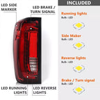 Pair LED Tail Light Assembly for GMC Sierra 1500 2500 3500 (2019–2024)