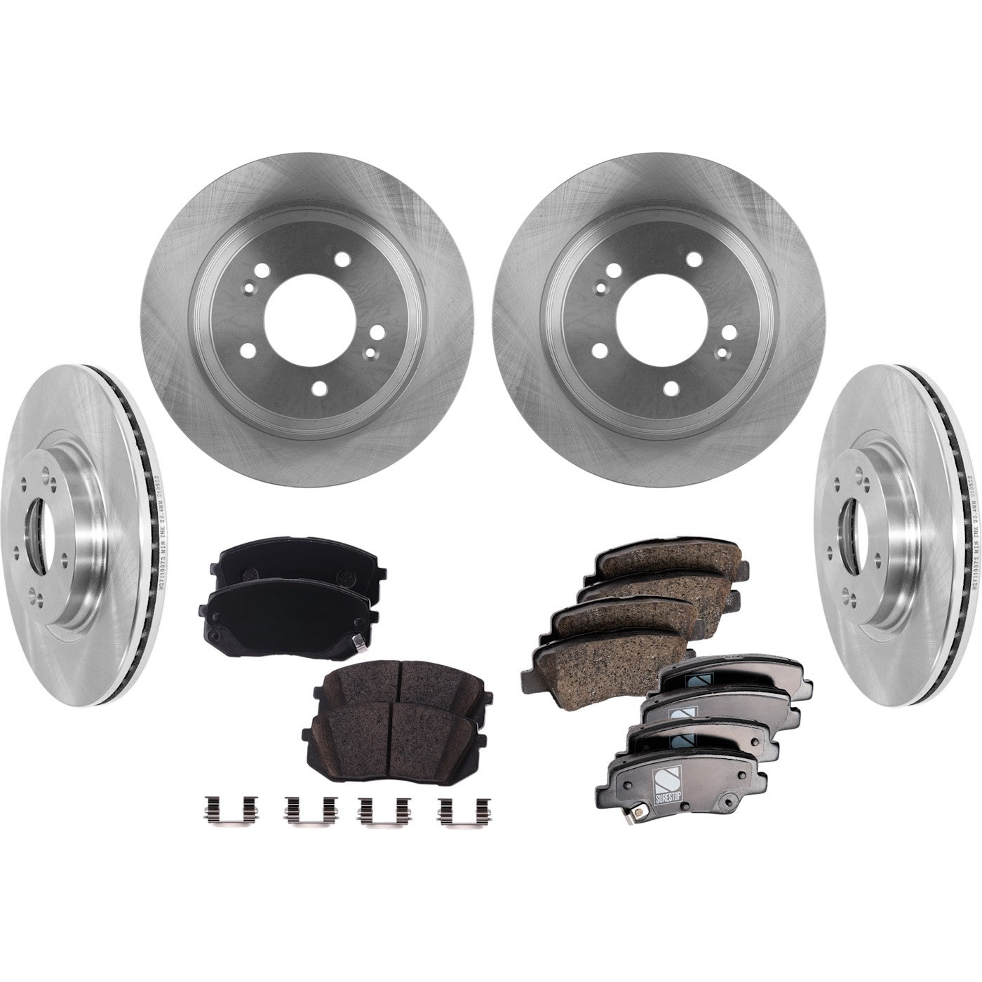 Brake Disc Rotors and Pads Kit for Kia Optima, Hyundai Sonata (2016–2019)