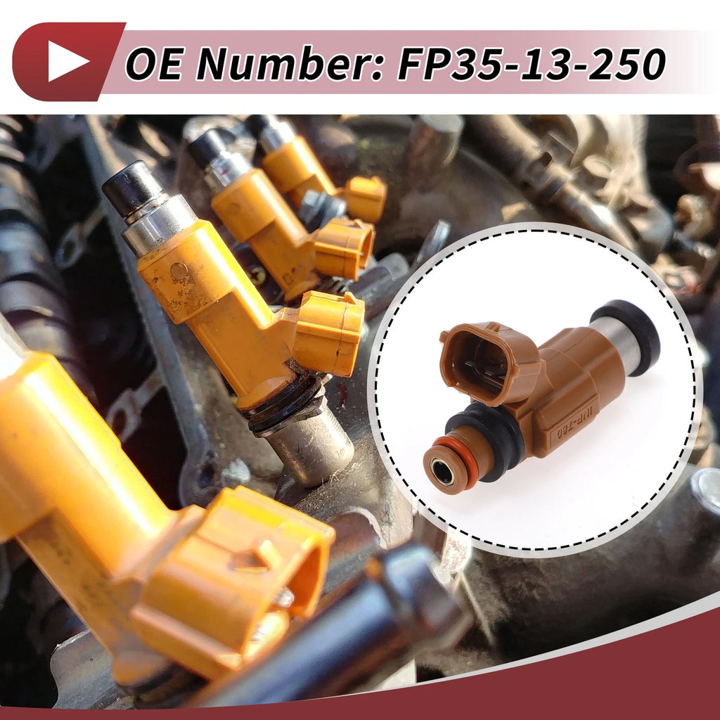 Fuel Injector No.FP35-13-250 for Mazda 626 (2000–2001) 1 Pc Brown