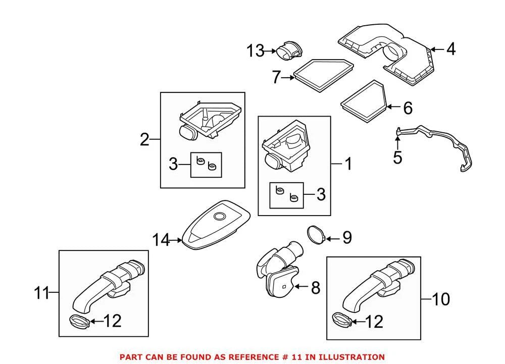 Left Engine Air Intake Hose 13717548901 for BMW