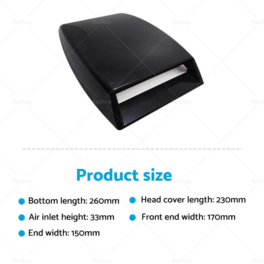 Air Flow Intake Scoop for Universal Vehicles (Black ABS Plastic)