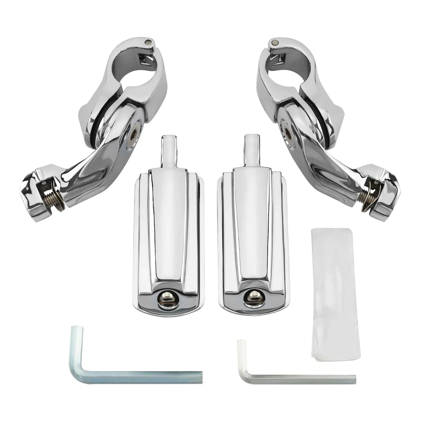 Chrome 1-1/4" Adjustable Highway Short Mount Foot Pegs for Harley Sportster (2004-2023)