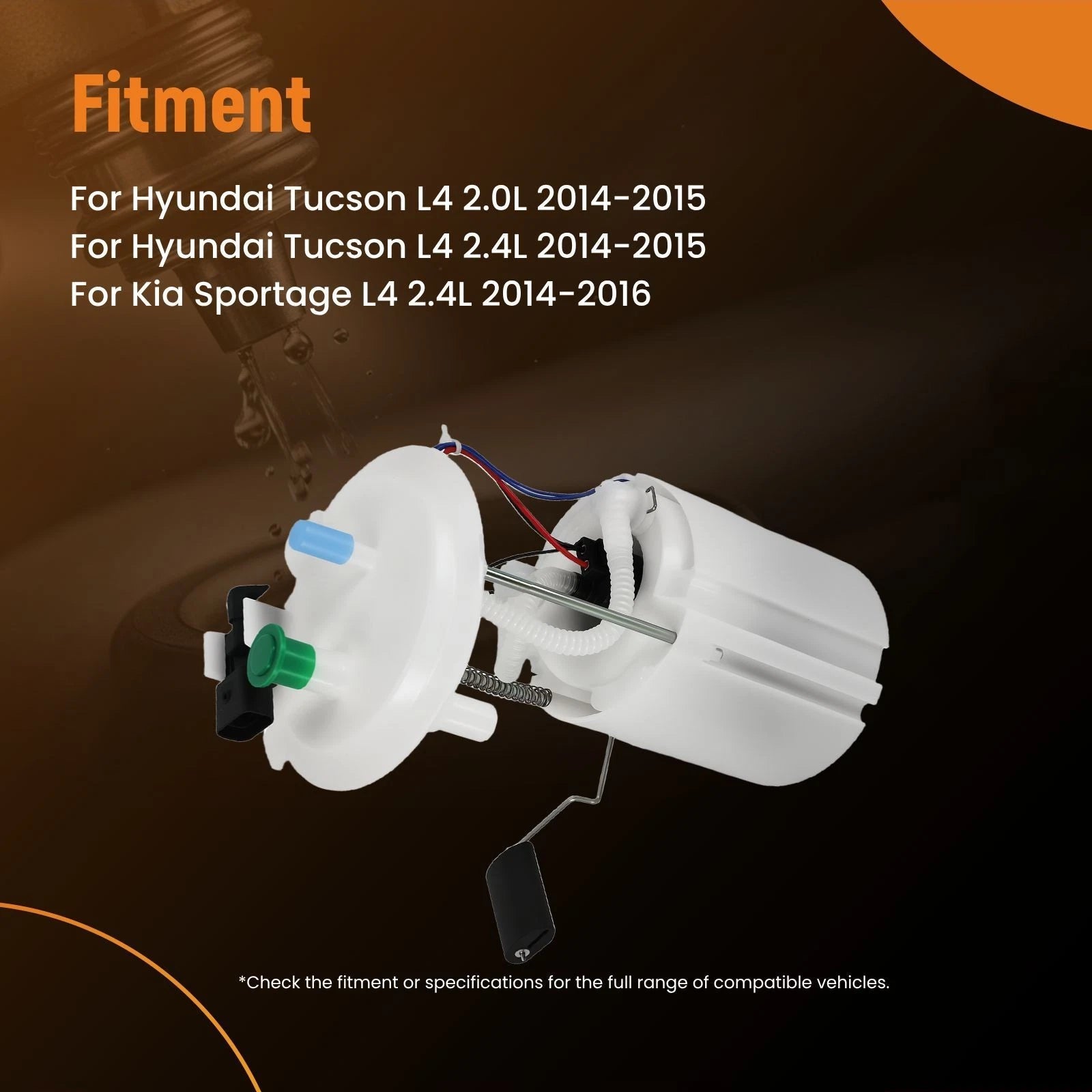 Fuel Pump w/ Sending Unit for Hyundai Tucson, Kia Sportage (2014–2016)
