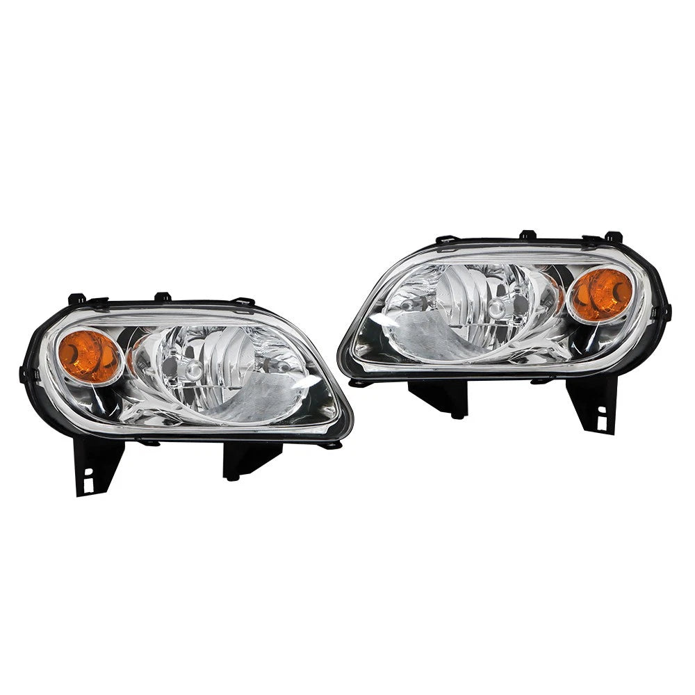 Set of 2 Headlights for Chevy HHR (2006-2011) Halogen Chrome Housing Clear