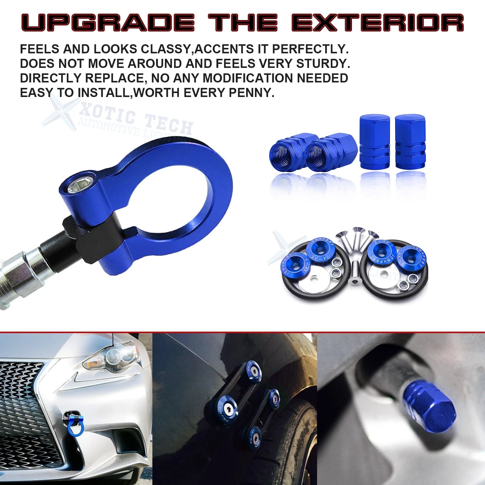 Tow Hook, Air Valve Stem, Quick-Release Fasteners for Lexus RX (2012-2024)