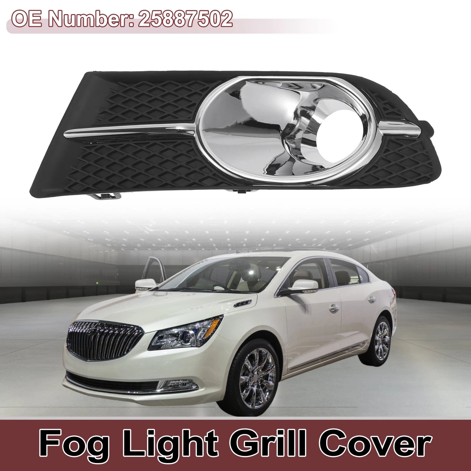 1 Pc Fog Light Grill for Buick Verano (2012–2017) No. 25887502