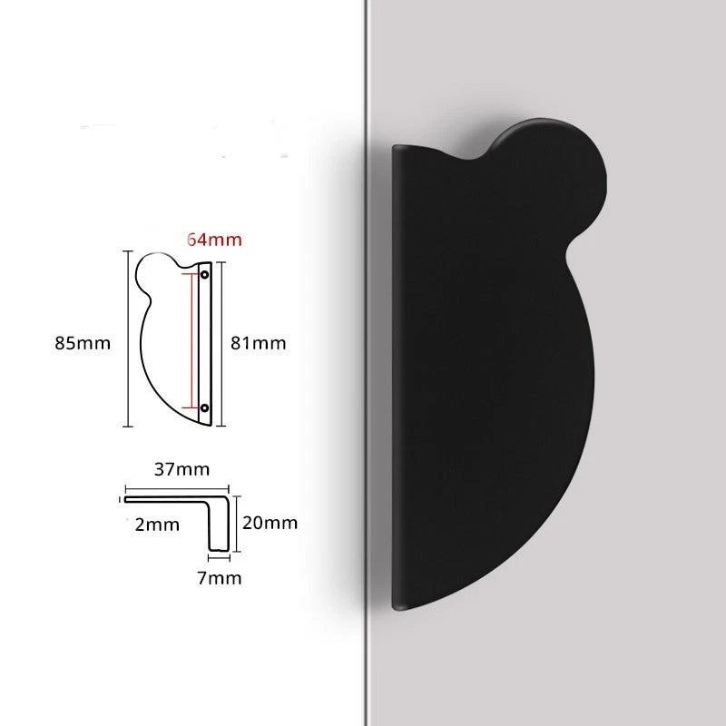 Set of 4 Bear Handle Cabinet Pulls Aluminum Alloy Modern Minimalist Design