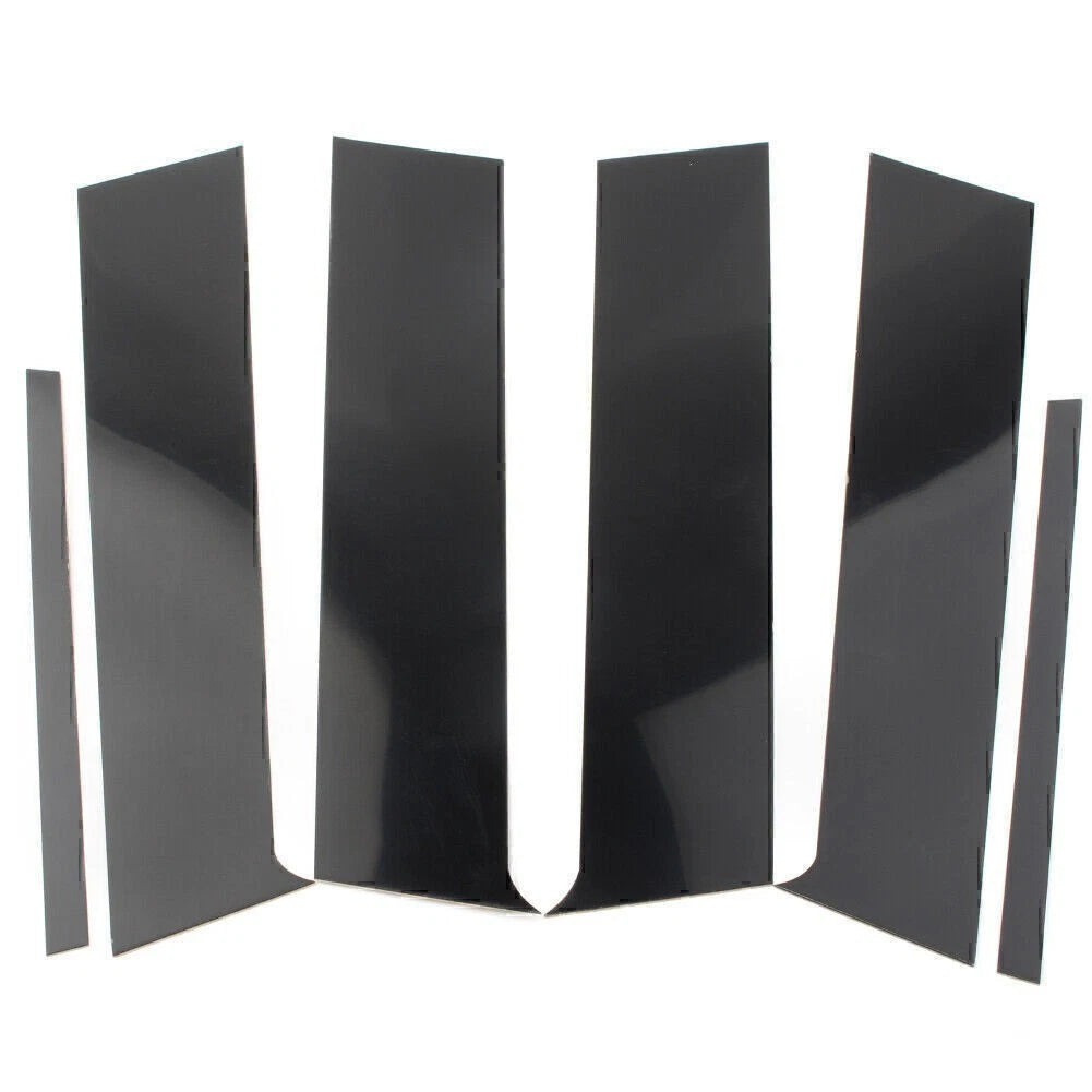 Set of 6 Pillar Posts Door Trim for Mitsubishi Lancer Sedan (2008–2017) Black