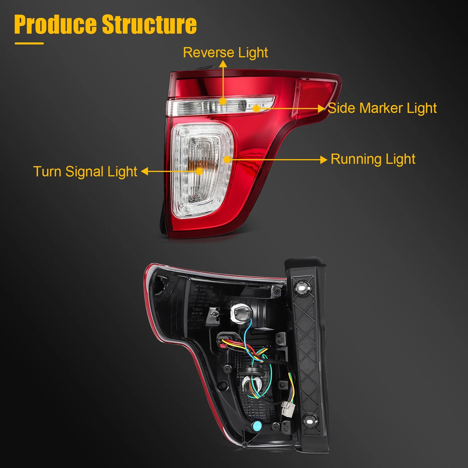 LED Tail Light Assembly Pair for Ford Explorer (2011–2015)