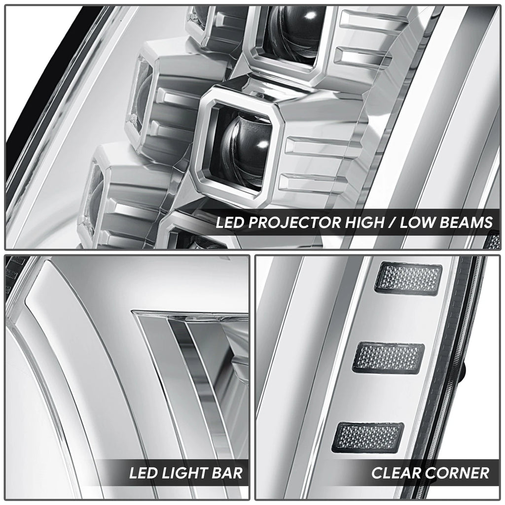 Quad Projector Switchback LED Headlights for Cadillac Escalade ESV EXT (2007–2014)
