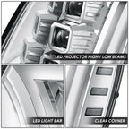 Quad Projector Switchback LED Headlights for Cadillac Escalade ESV EXT (2007–2014)