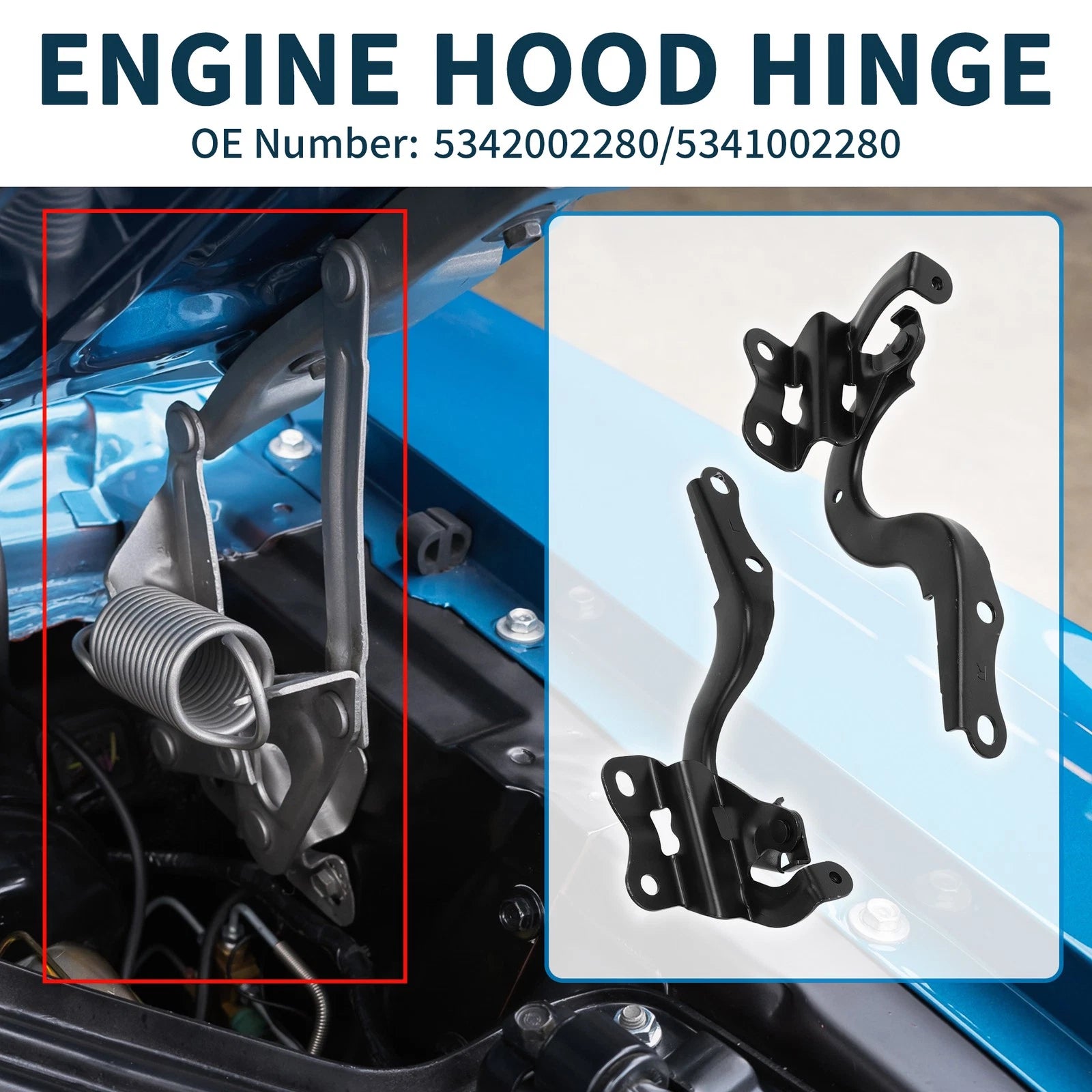 Hood Hinges for Toyota Corolla (2017–2019) 5342002280 1 Pair