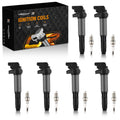 Pack of 6 Ignition Coils + Spark Plugs for BMW 330i 330xi 530i 760i 760Li (2000–2006) UF522
