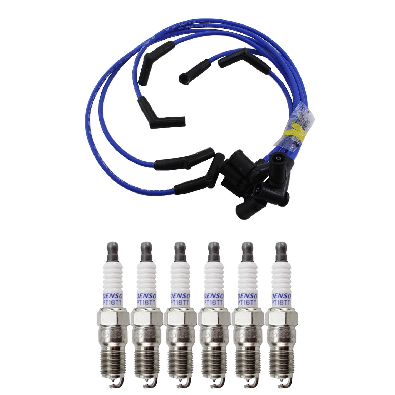 NGK Wire Set & Denso 6 Platinum TT Spark Plugs for Sable Taurus (1996–1999)