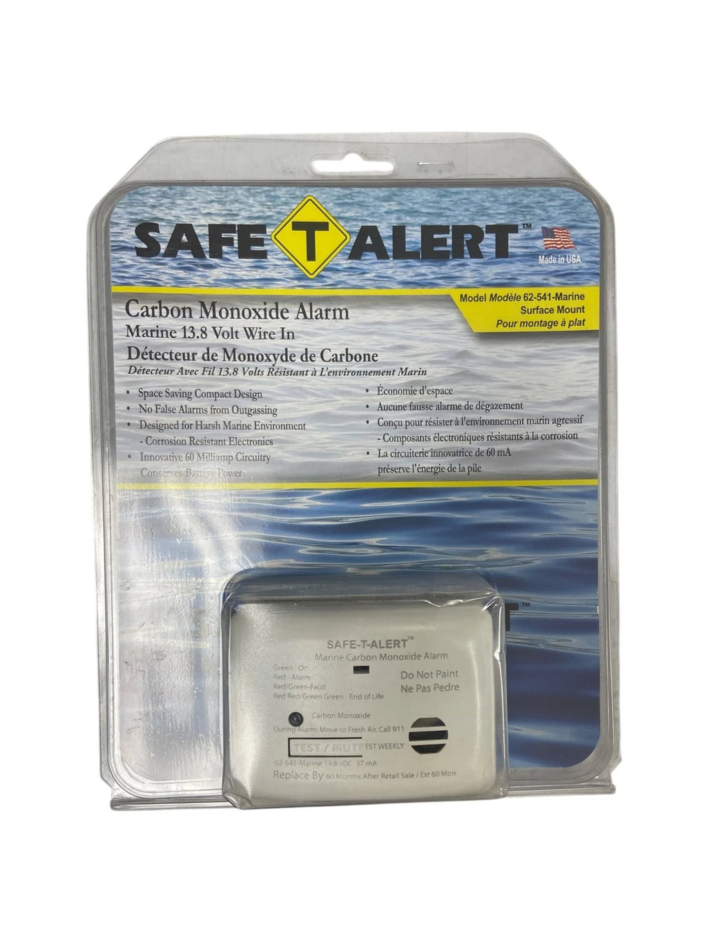Carbon Monoxide Alarm for Safe T Marine 62-541 (13.8V Wire In)