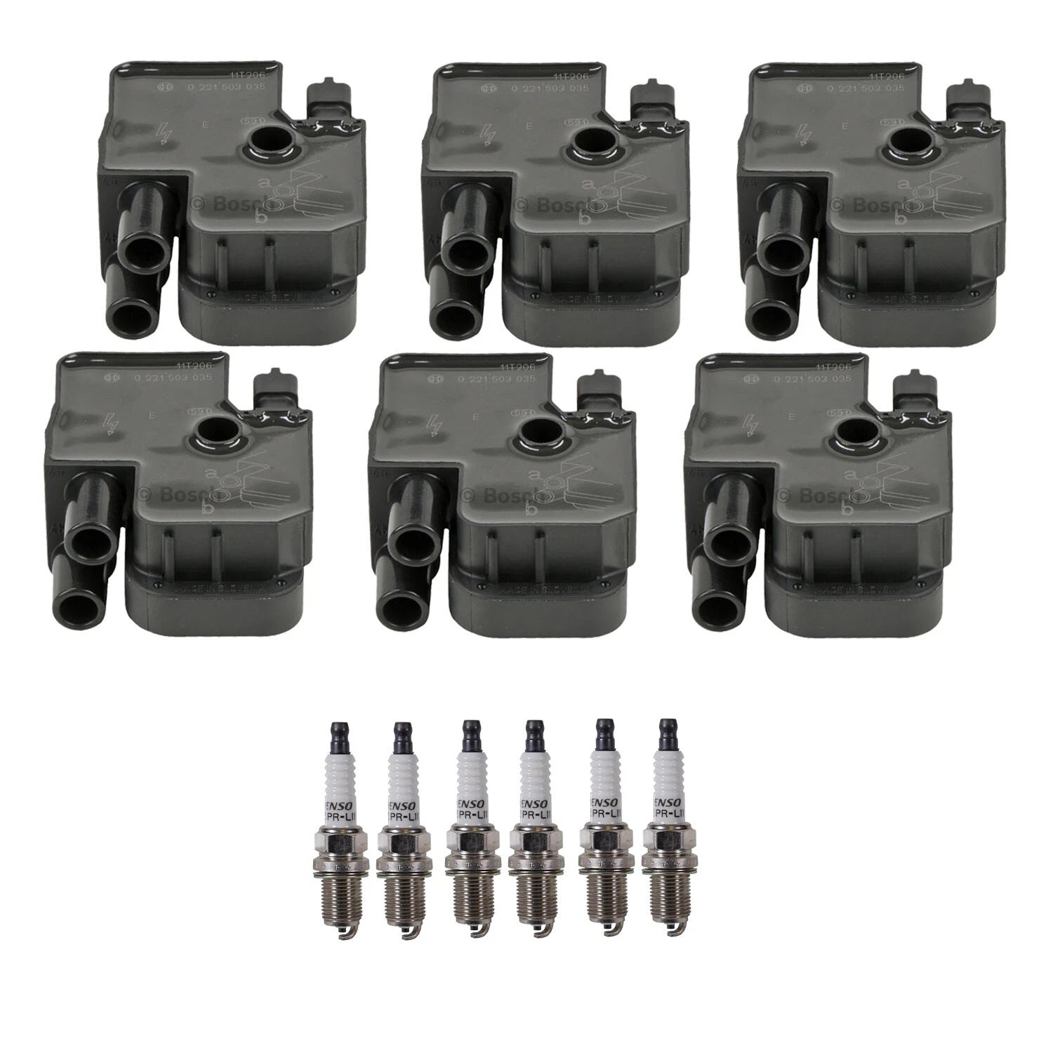 Set of 6 Ignition Coils & U-Groove Spark Plugs for RL TL Azera Sorento V6