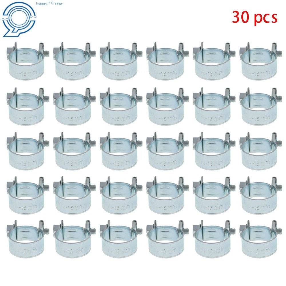 30 × 3/8 Inch Fuel Injection Gas Line Hose Clamps Clip for