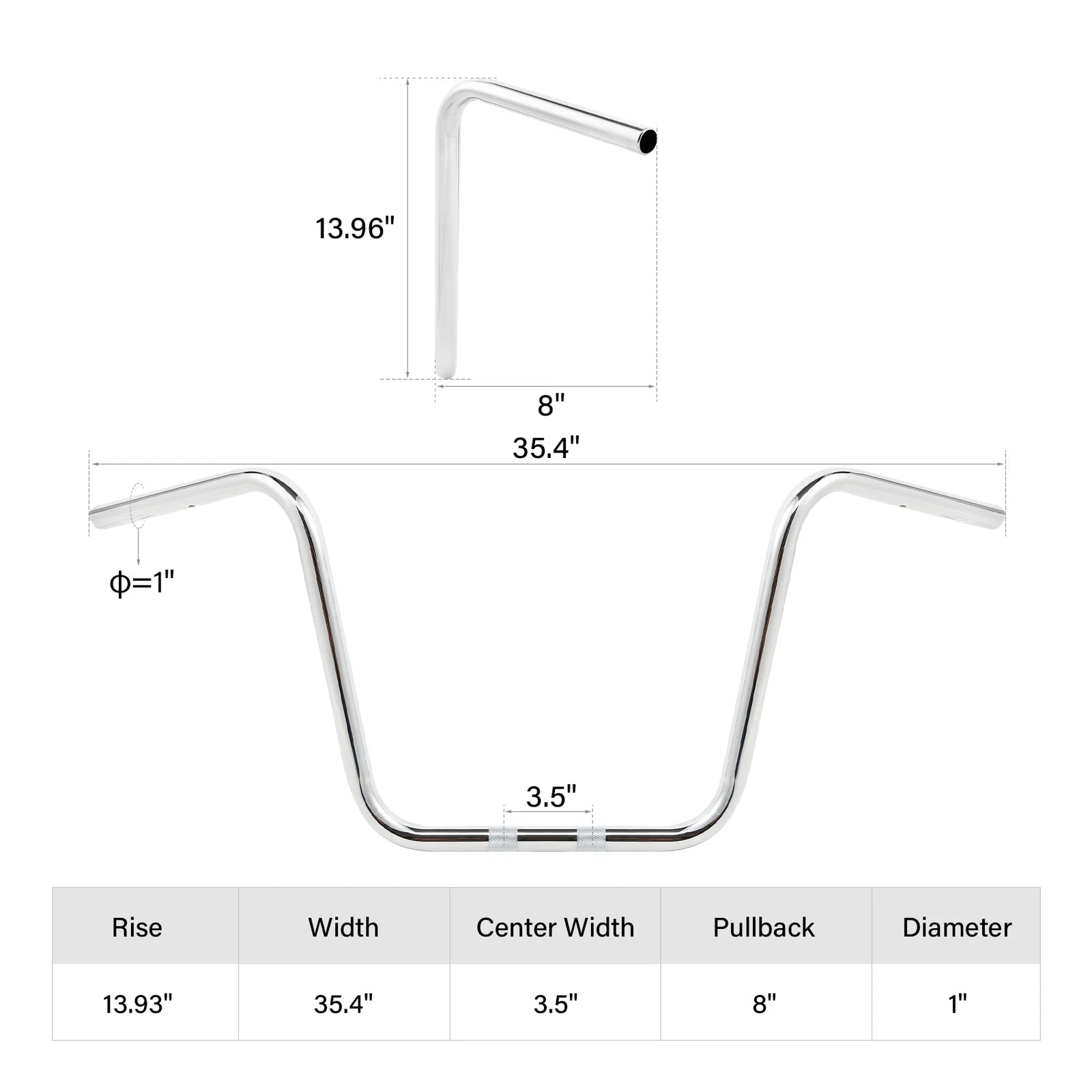 14" Ape Hanger Handlebar for Harley Sportster XL, FLST, FXST, Dyna, Softail (1991–2023)