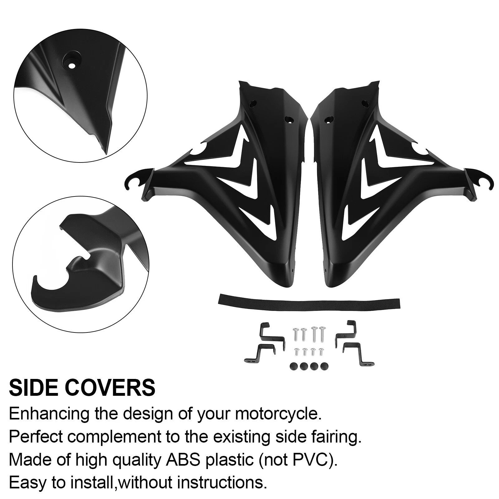 Side Frame Cover Panels for Honda CBR650R (2019–2021) Black