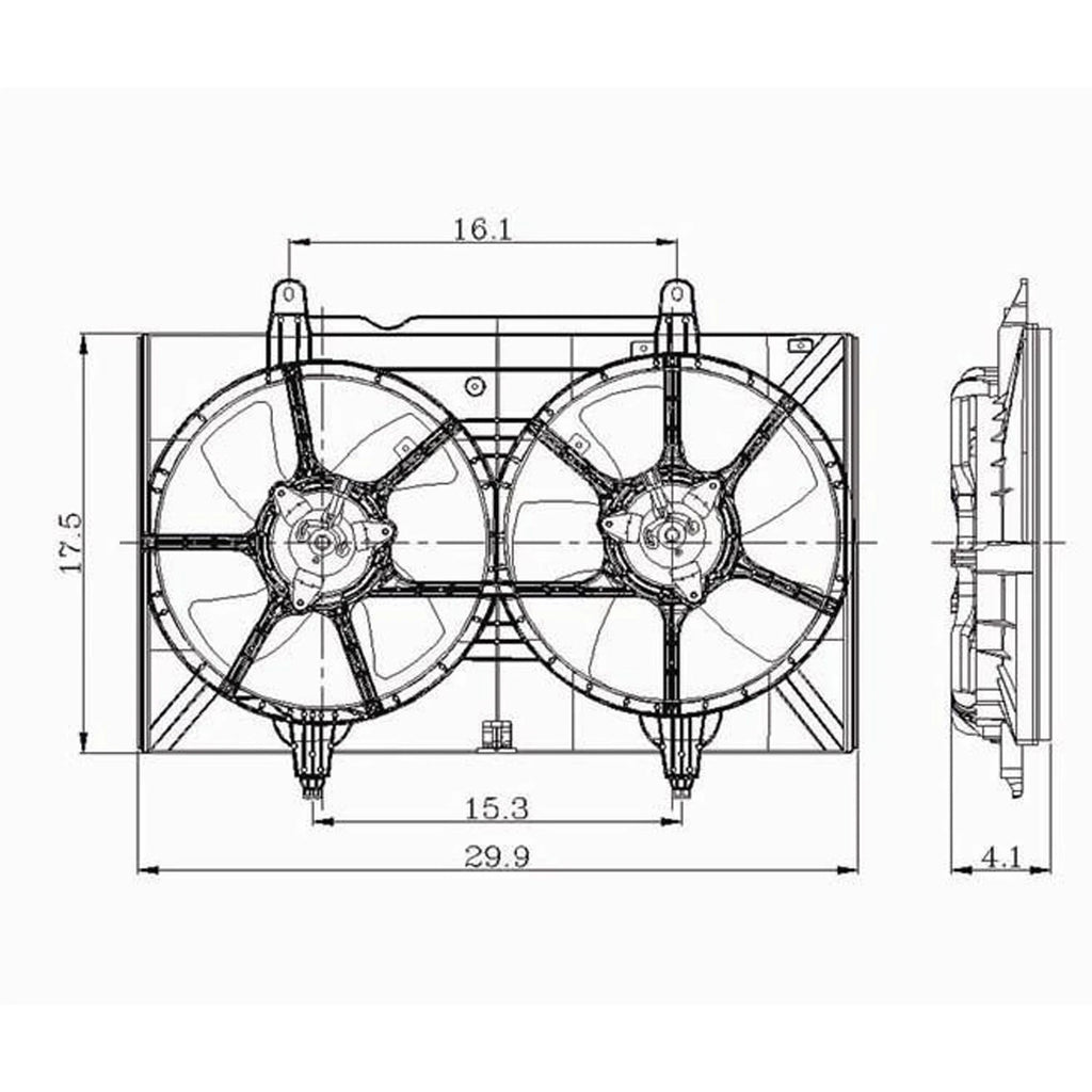 Replacement Dual Cooling Fan Assembly For 2004-2008 Nissan Quest