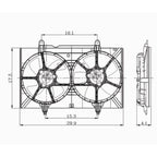 Replacement Dual Cooling Fan Assembly For 2004-2008 Nissan Quest