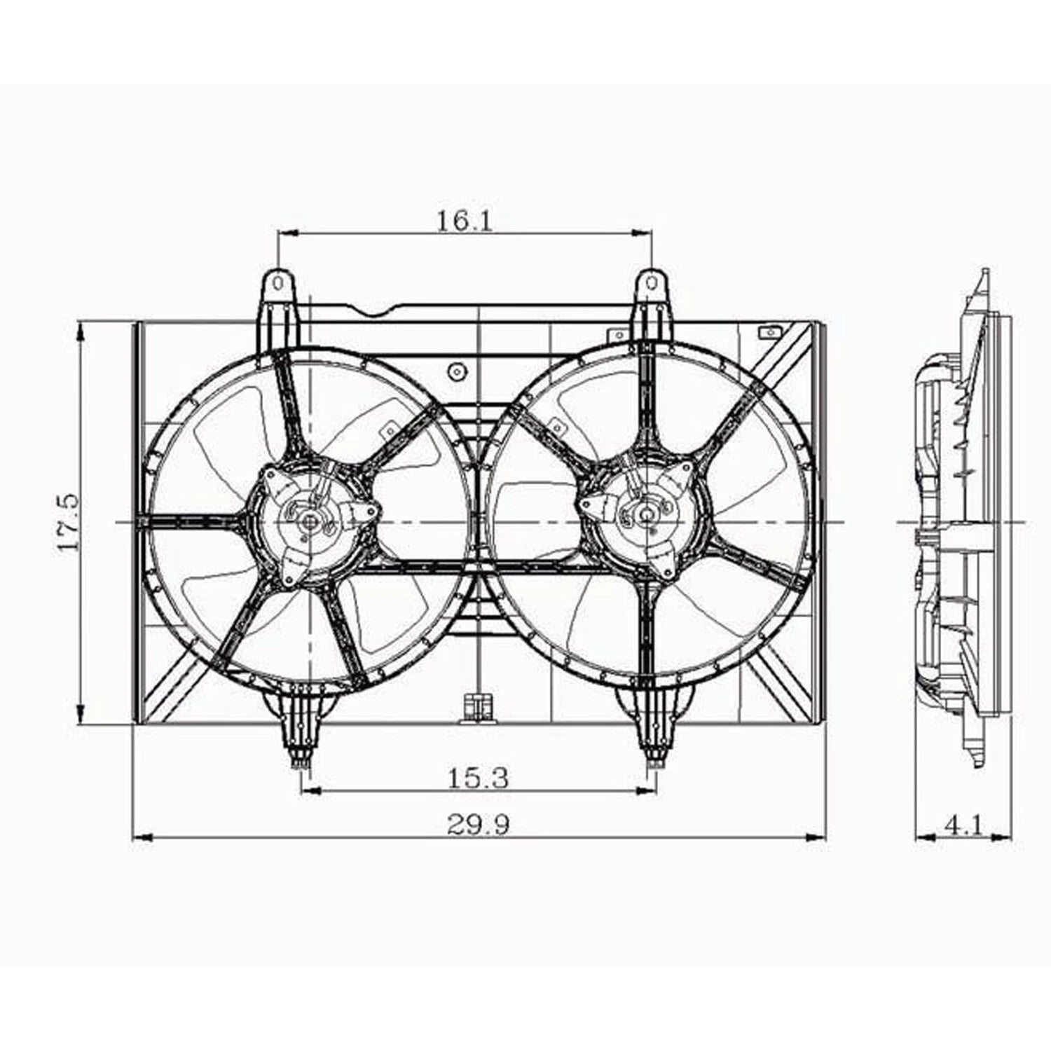 Replacement Dual Cooling Fan Assembly For 2004-2008 Nissan Quest