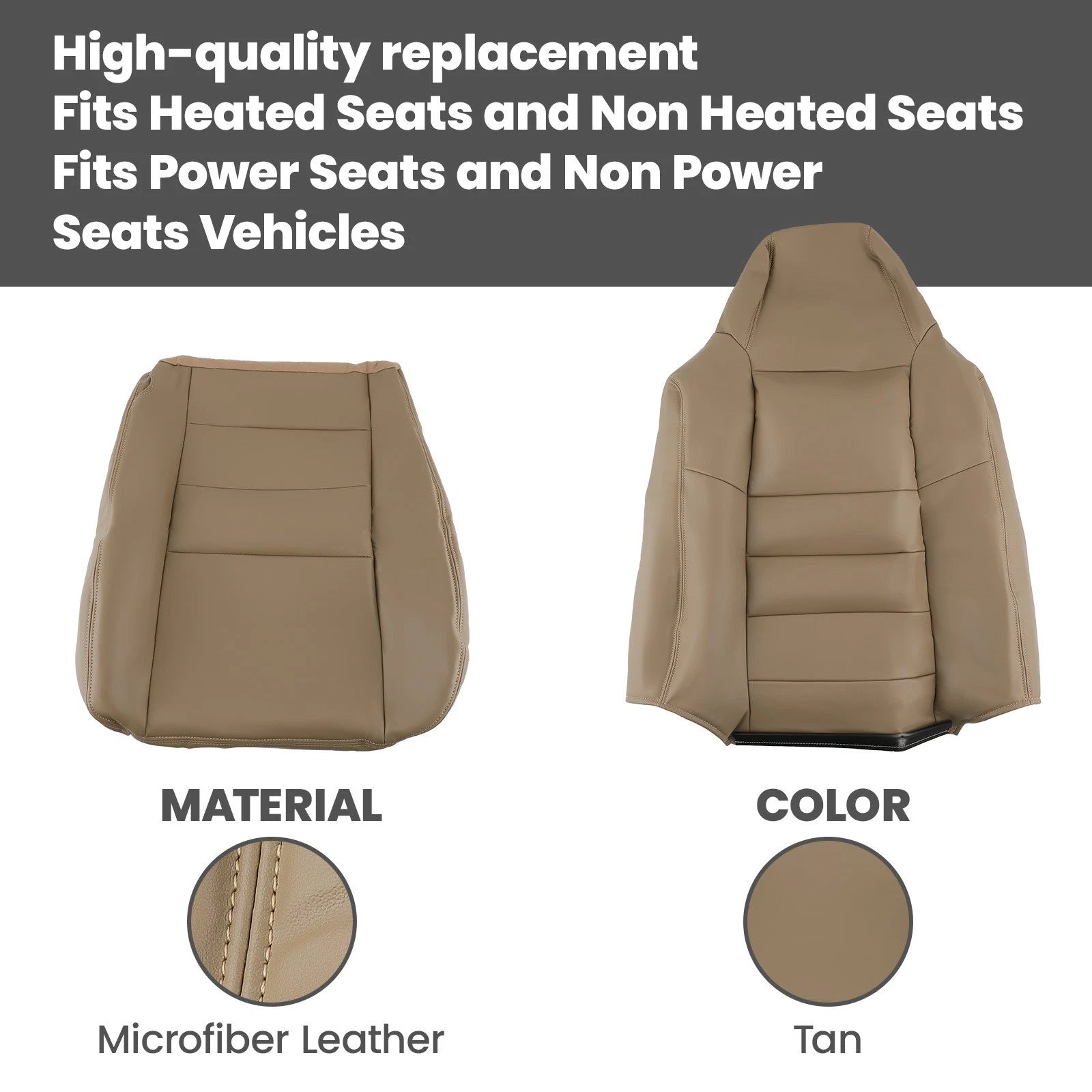 Set of 2 Front Seat Covers for Ford F-250/F-350/F-450 Super Duty