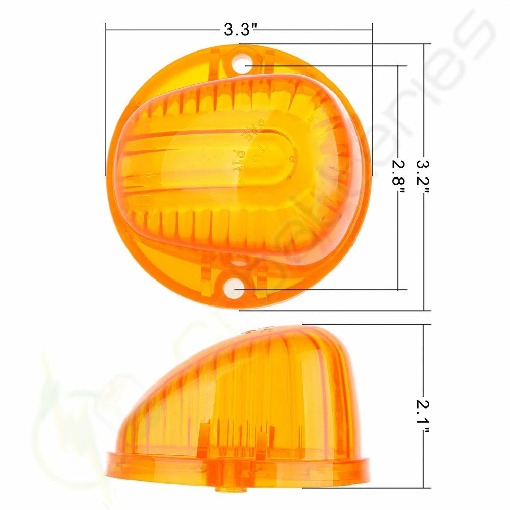 5X Yellow Cab Roof Marker Light Cover + Base for Chevrolet GMC (1973–1991)