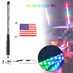 2ft RGB LED Whip Lights for Polaris UTV ATV (2010–2023)