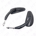 Pair of Black Teardrop Racing Mirrors for Harley Street Bob Fat Bob (1982–2017)