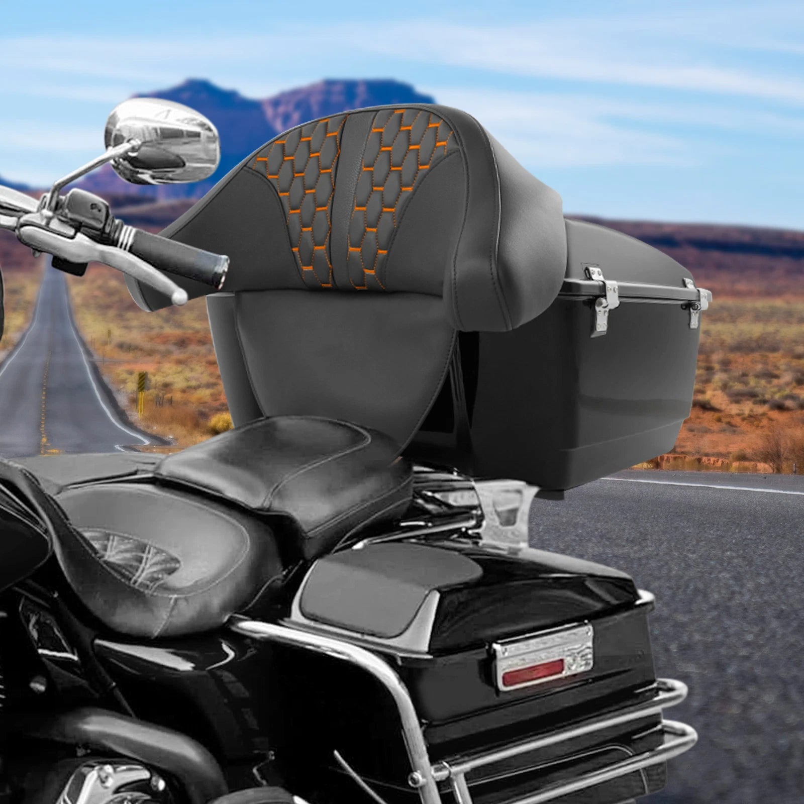 Chopped Trunk Backrest Pad for Harley Touring Road King (1997–2013)