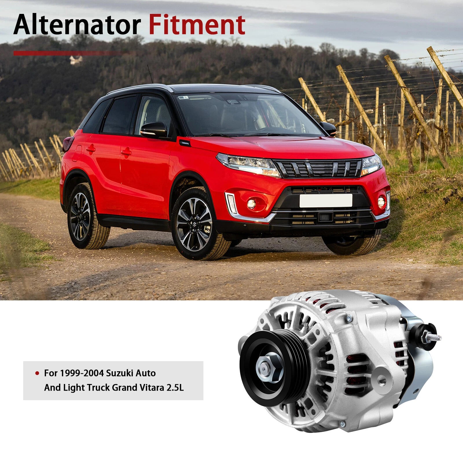 Alternator for Suzuki Grand Vitara 2.5L (1999–2004) 80Amp