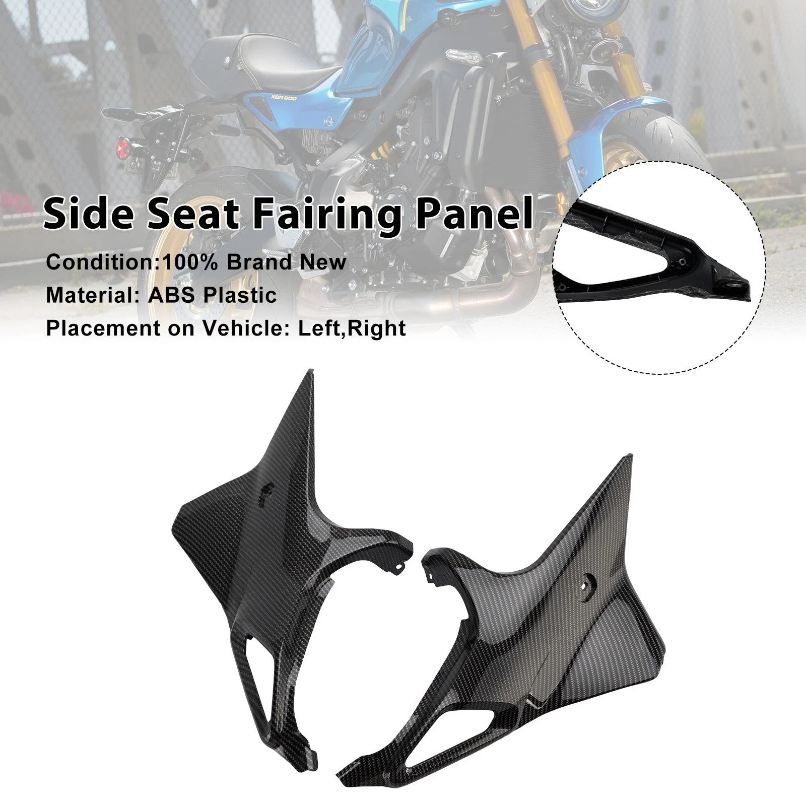 Side Seat Fairing Panel Cowl for Yamaha XSR 900 (2022–2025) Carbon