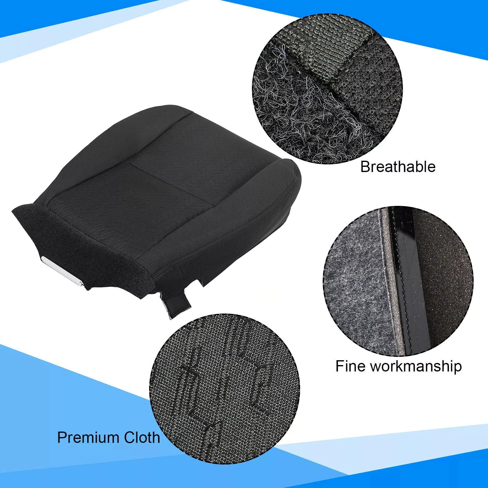 Drivers Seat Cover Bottom for Chevy Silverado GMC Sierra Tahoe (2007-2014)