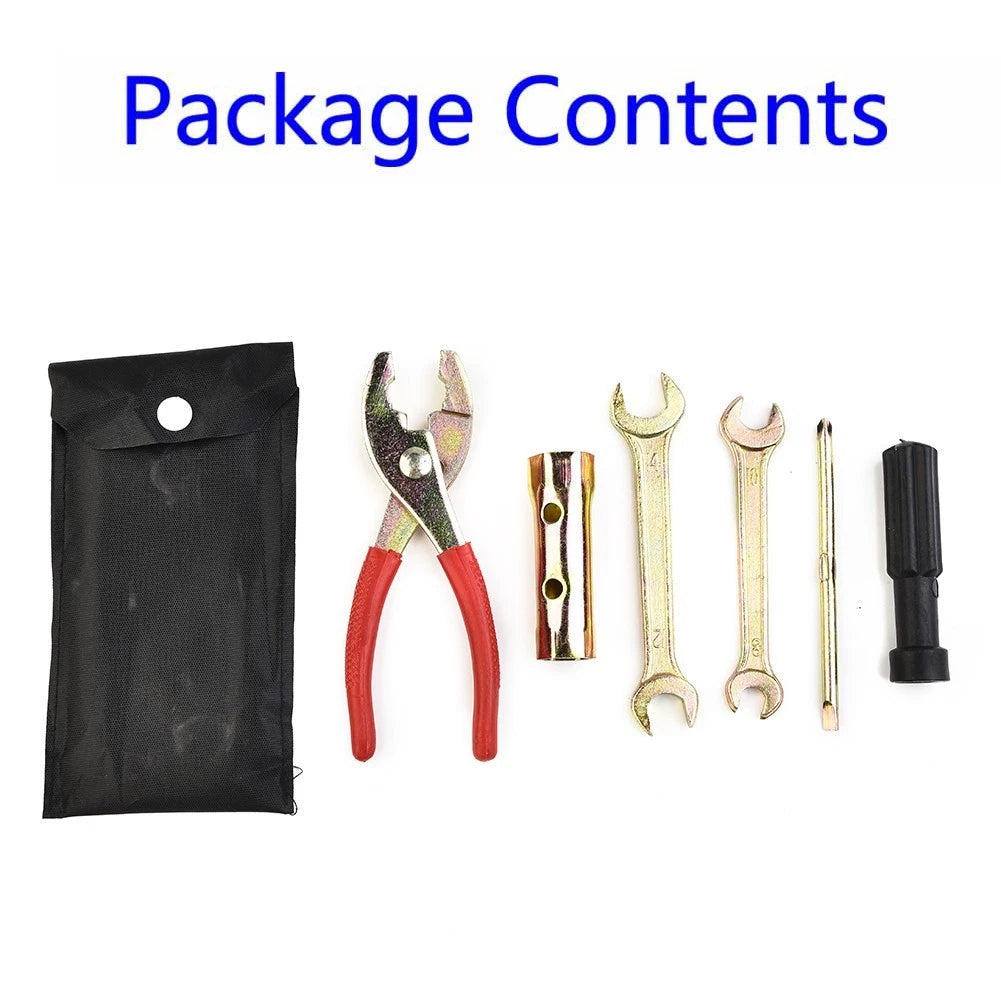 5-Piece Motorcycle Tool Kit with Spanner, Wrench, Screwdriver, Pliers