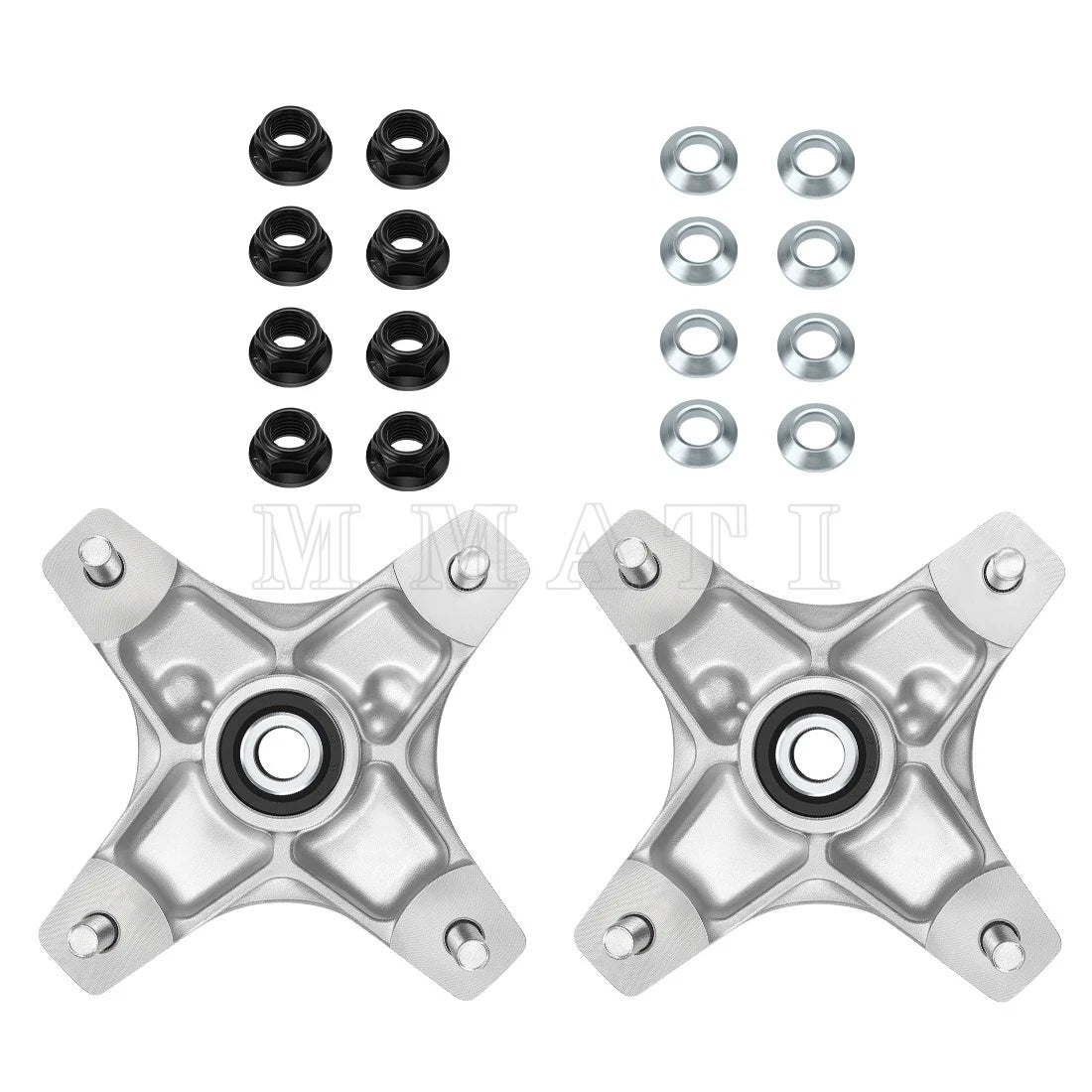 2X Front Wheel Hubs & Flange Lug Nuts for Honda TRX250X TRX400X (2002–2023)