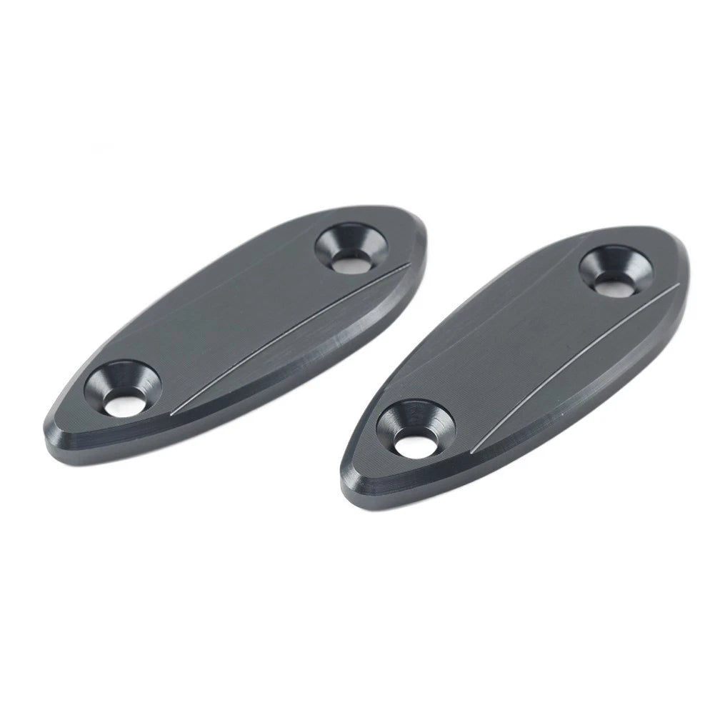 Set of 2 Motorcycle Mirror Block Off Base Plates for Kawasaki ZX6R (2009–2012)