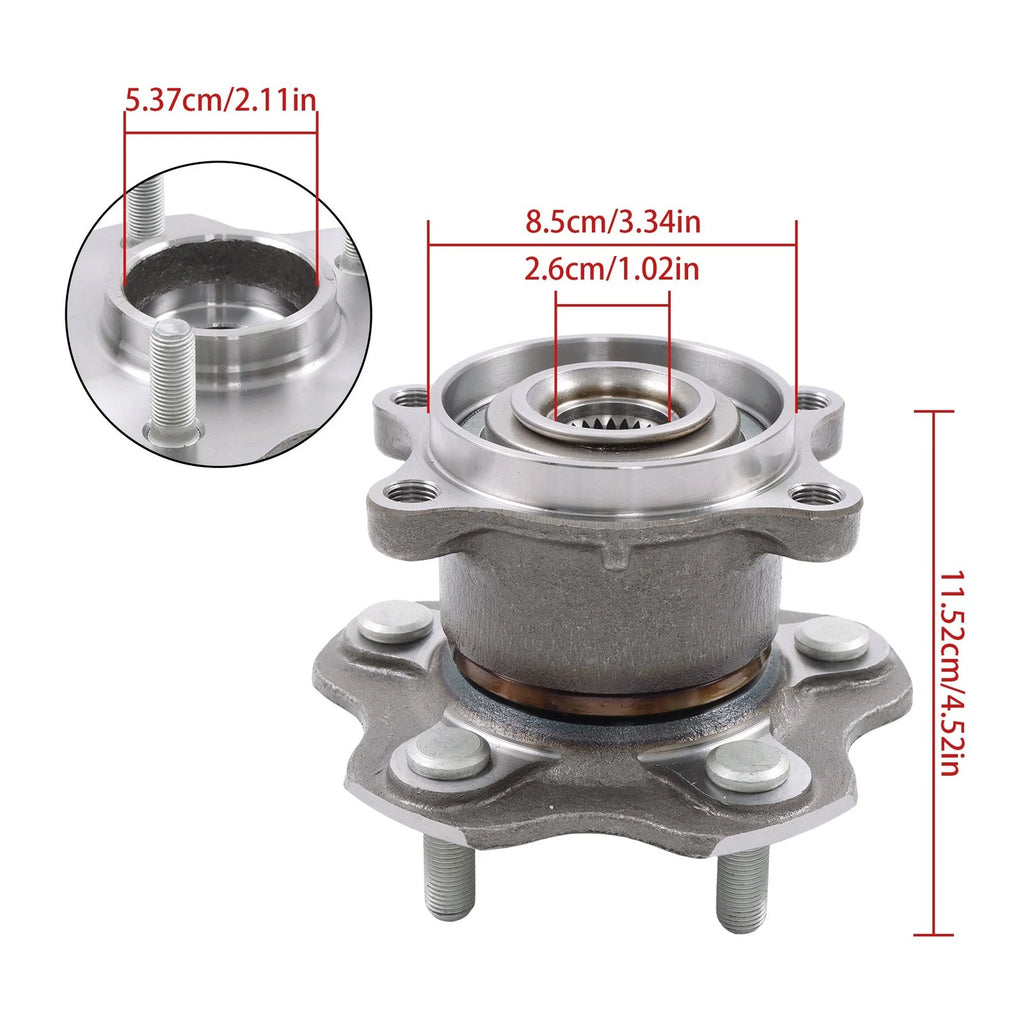 2Pcs Rear Wheel Hub Bearing for Nissan Rogue (2008–2020), Juke (2011–2017) AWD