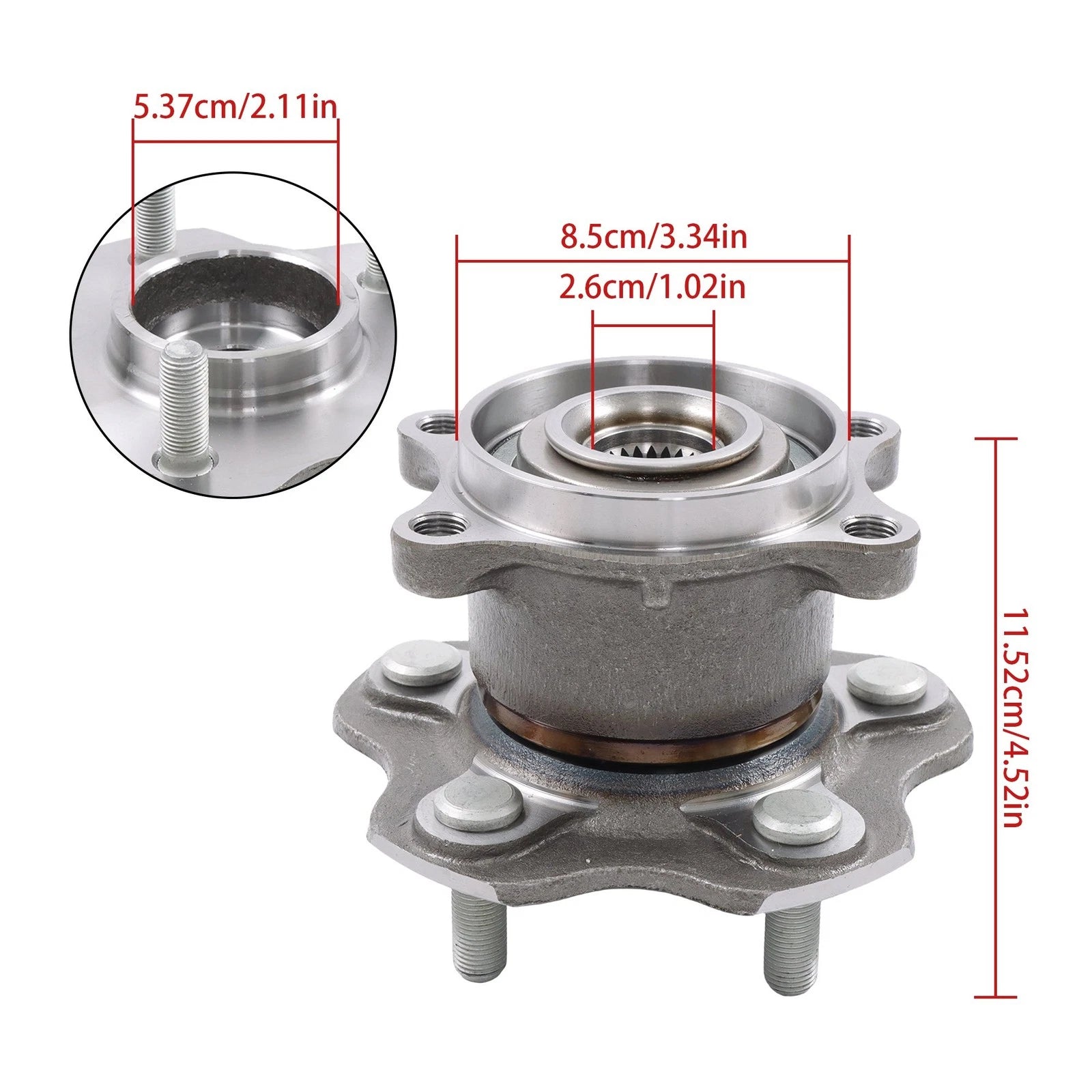 2Pcs Rear Wheel Hub Bearing for Nissan Rogue (2008–2020), Juke (2011–2017) AWD
