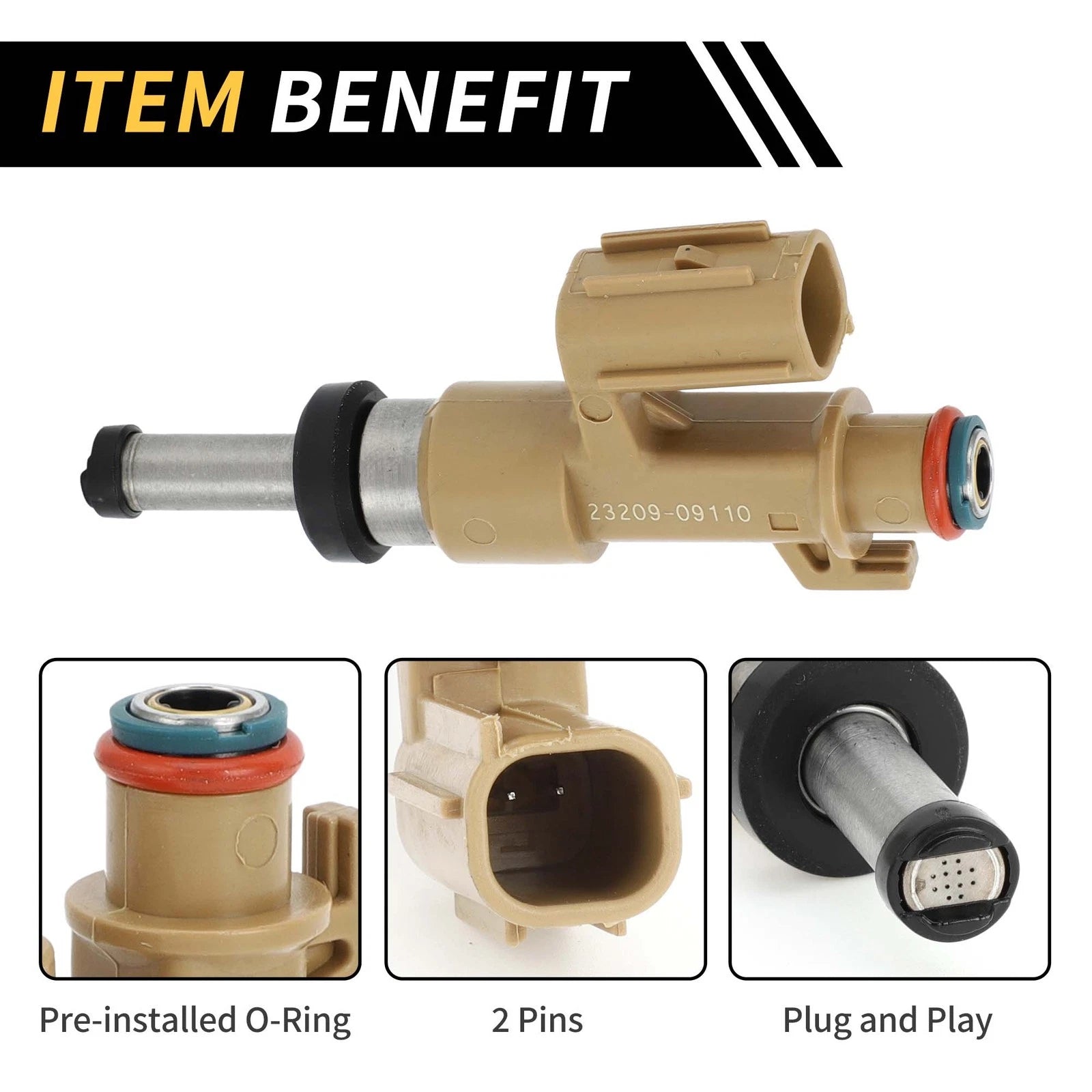 Fuel Injector for Toyota Tundra (2007–2008) No. 2320909110, 12 Holes