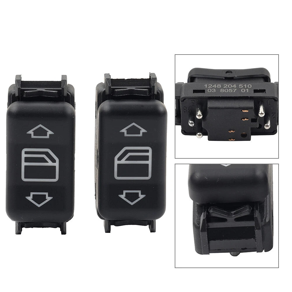 2Pcs Power Window Switch for Mercedes Benz (1985–1995) 1248204510 1248204610