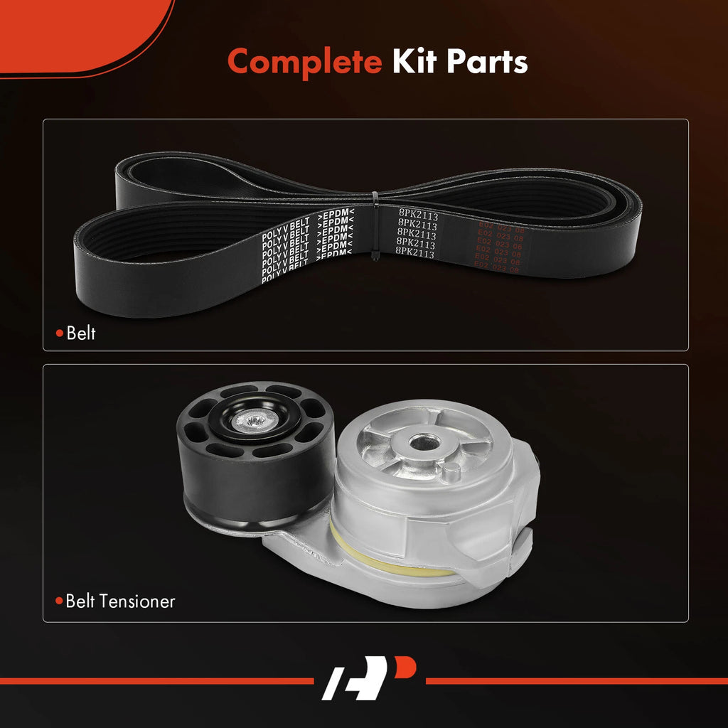 2X Serpentine Belt Drive Component Kit for Ford F-650, F-750 (2011–2013)