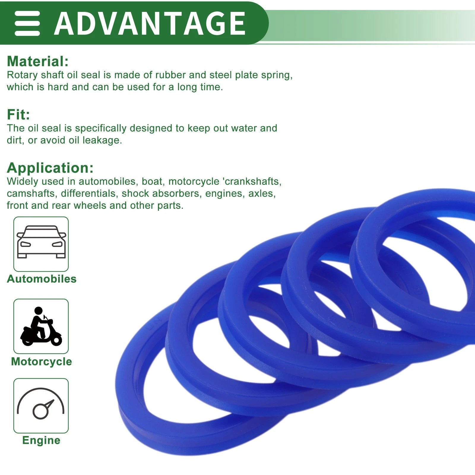 Set of 5 Oil Seal Rotary Shaft Seal 40x50x6mm High Pressure for Various Models